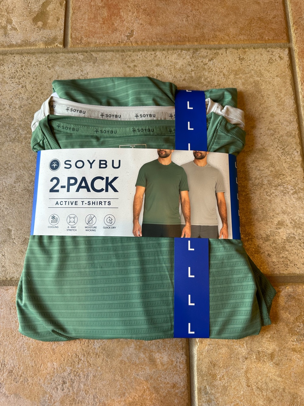 Soybu 2-Pack Active T-Shirts in Green & Light Gray